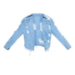 PLT PLUS LIGHT WASH OVERSIZED DENIM JACKET